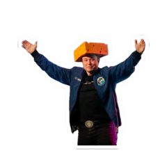 Elon Musk Cheese Hat Sticker